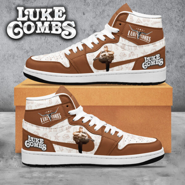 Tubopro Luke Combs AJ1 High Sneakers Shoes For Men And Women - Image 2