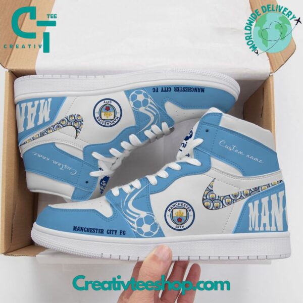 Tubopro Manchester City AJ1 High Sneakers Shoes For Men And Women - Image 2