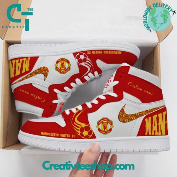 Tubopro Manchester United AJ1 High Sneakers Shoes For Men And Women - Image 2
