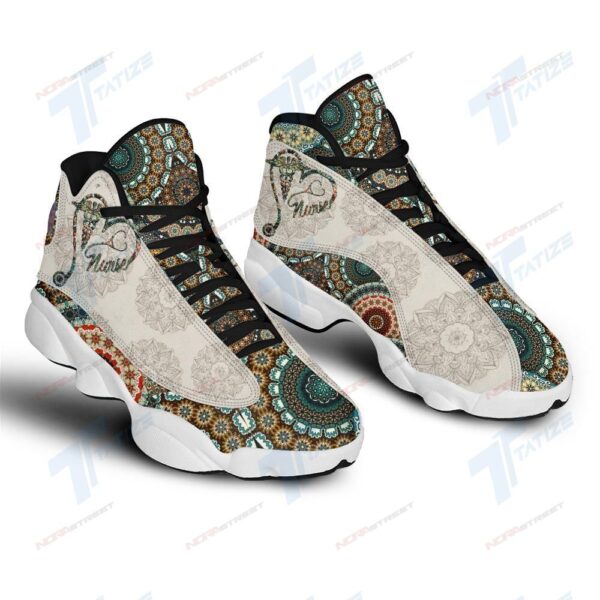 Tubopro Mandala Pattern Nurse AJ13 Sneakers Shoes For Men And Women - Image 2
