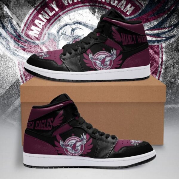 Tubopro Manly Warringah Sea Eagles NRL AJ1 High Sneakers Shoes For Men And Women - Image 2