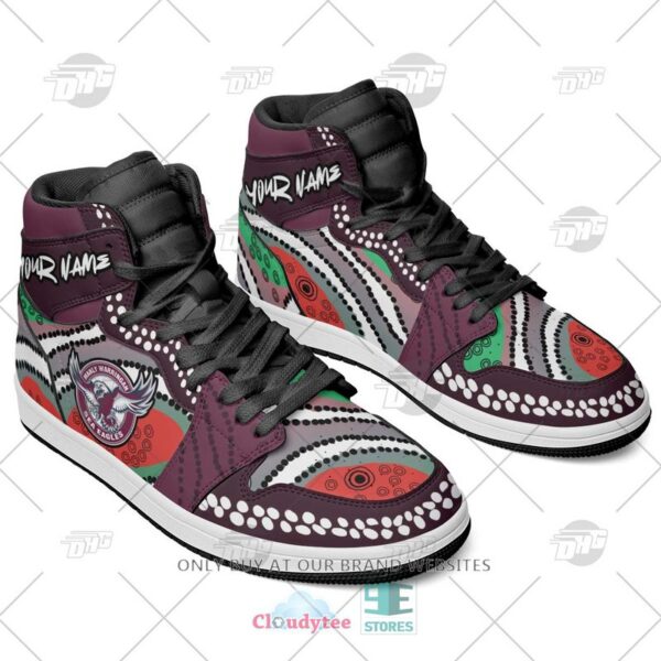 Tubopro Manly Warringah Sea Eagles NRL AJ1 High Sneakers Shoes For Men And Women - Image 2