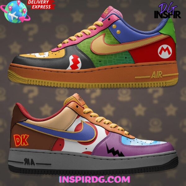 Tubopro Mario Bros Collage Air Low-Top Sneakers Shoes For Men And Women