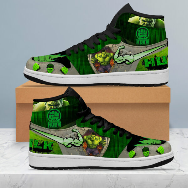 Tubopro Marvel Hulk AJ1 High Sneakers Shoes For Men And Women - Image 3