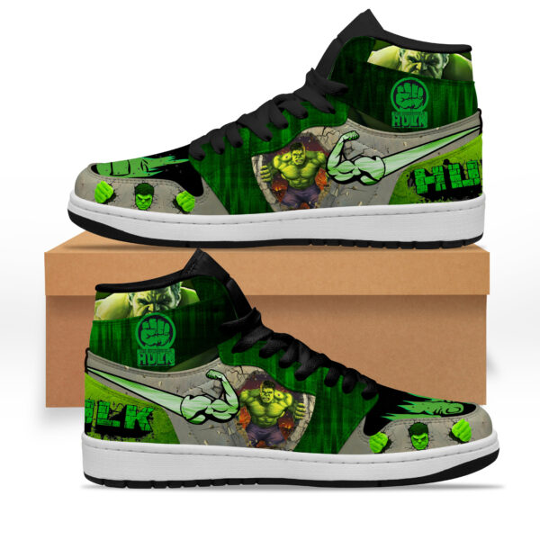 Tubopro Marvel Hulk AJ1 High Sneakers Shoes For Men And Women - Image 4