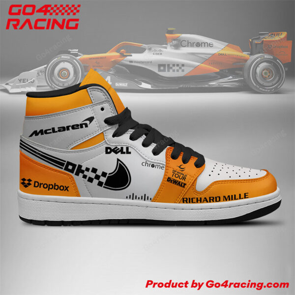 Tubopro Mclaren Racing Formula AJ1 High Sneakers Shoes For Men And Women - Image 3