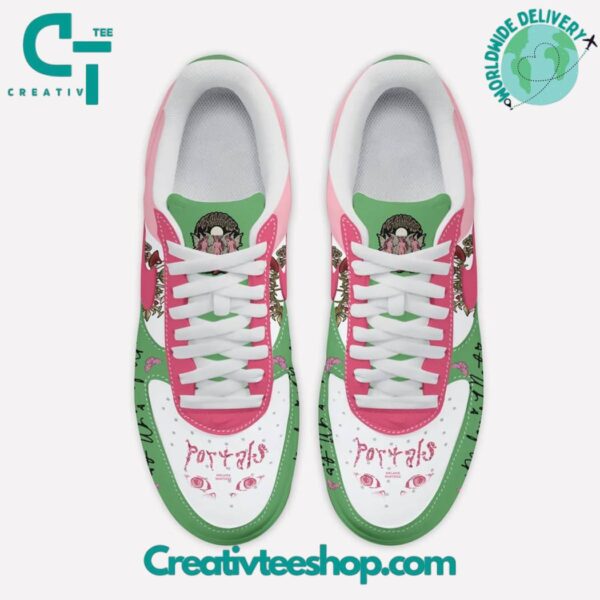 Tubopro Melanie Martinez Portals Green Pink Air Low-Top Sneakers Shoes For Men And Women - Image 2