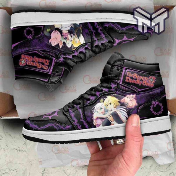 Tubopro Meliodas And Elizabeth AJ1 High Sneakers Shoes For Men And Women