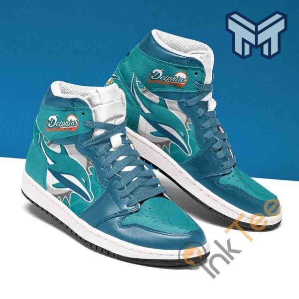 Tubopro Miami Dolphins AJ1 High Sneakers Shoes For Men And Women - Image 2