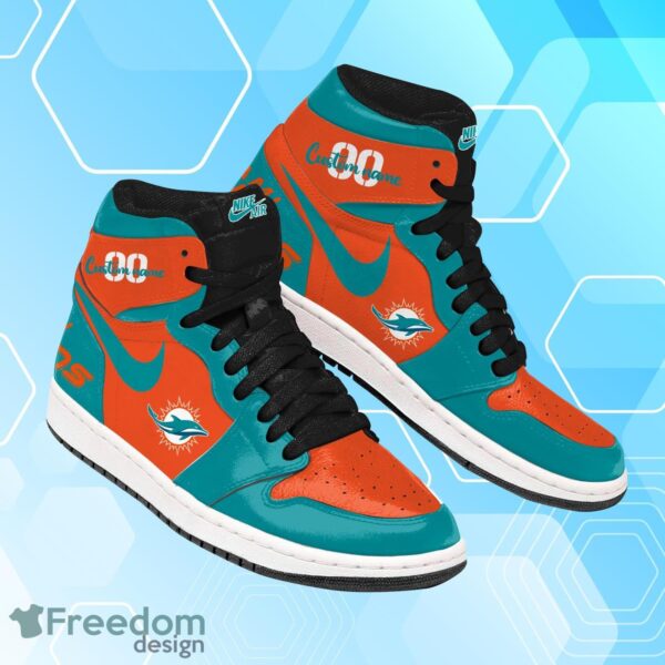 Tubopro Miami Dolphins AJ1 High Sneakers Shoes For Men And Women - Image 2