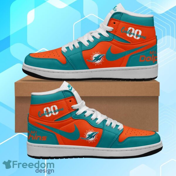 Tubopro Miami Dolphins AJ1 High Sneakers Shoes For Men And Women