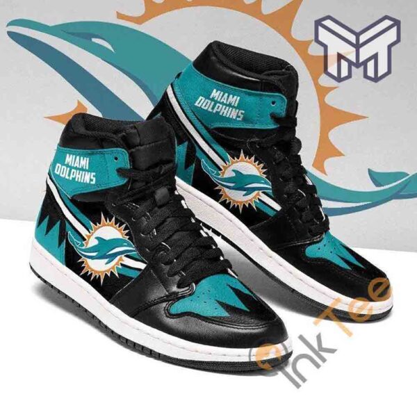 Tubopro Miami Dolphins AJ1 High Sneakers Shoes For Men And Women