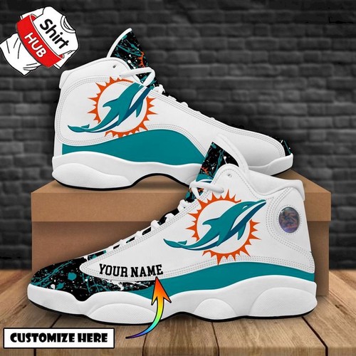 Tubopro Miami Dolphins AJ13 Sneakers Shoes For Men And Women