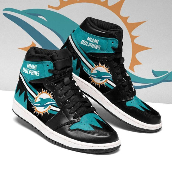 Tubopro Miami Dolphins NFL AJ1 High Sneakers Shoes For Men And Women