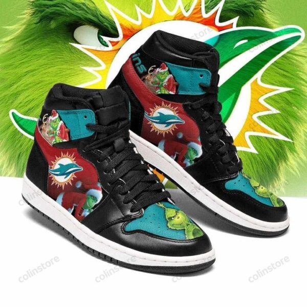 Tubopro Miami Dolphins NFL AJ1 High Sneakers Shoes For Men And Women