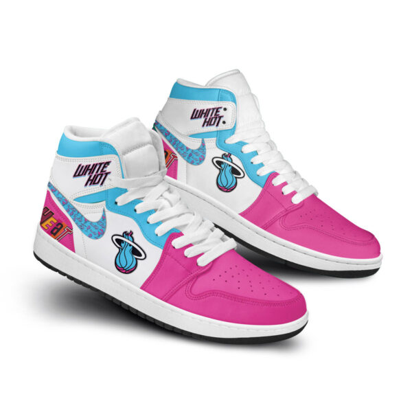 Tubopro Miami Heat AJ1 High Sneakers Shoes For Men And Women - Image 2