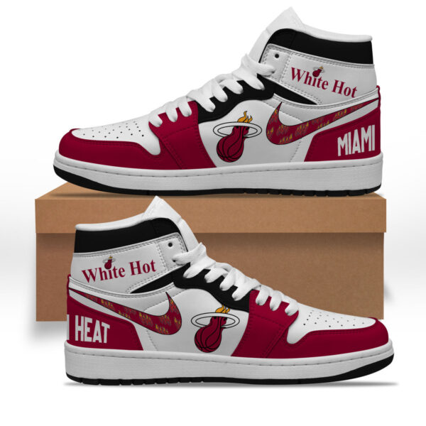Tubopro Miami Heat AJ1 High Sneakers Shoes For Men And Women - Image 2