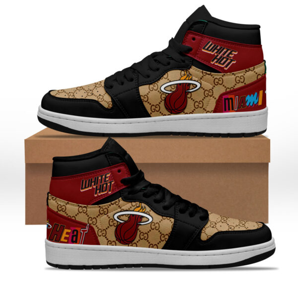Tubopro Miami Heat AJ1 High Sneakers Shoes For Men And Women