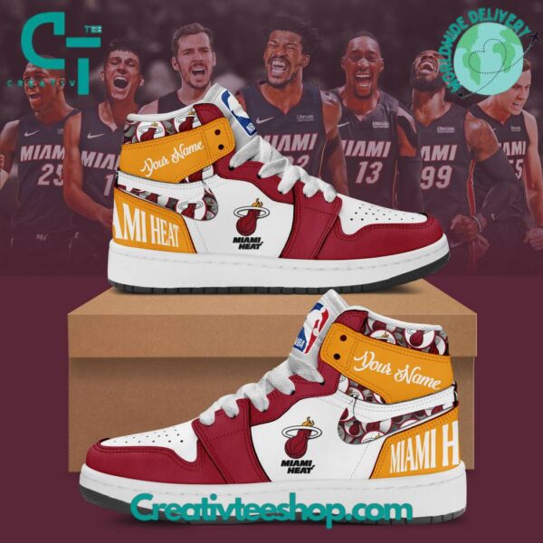 Tubopro Miami Heat AJ1 High Sneakers Shoes For Men And Women