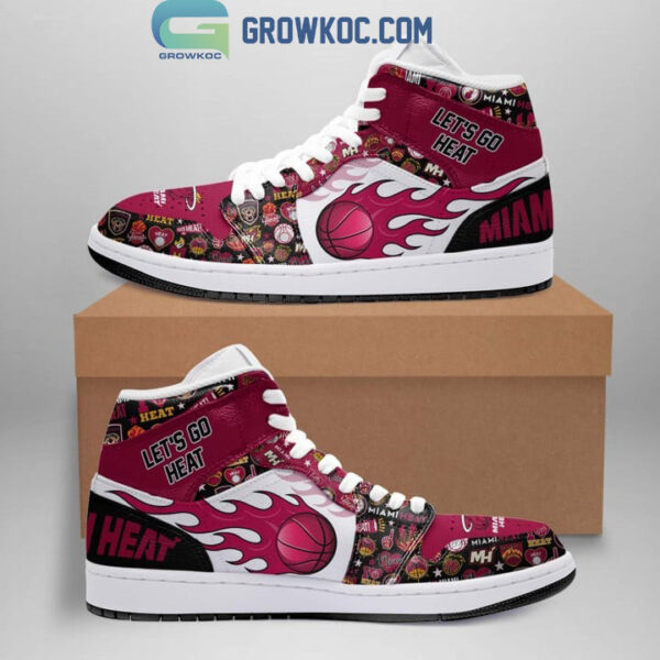 Tubopro Miami Heat AJ1 High Sneakers Shoes For Men And Women