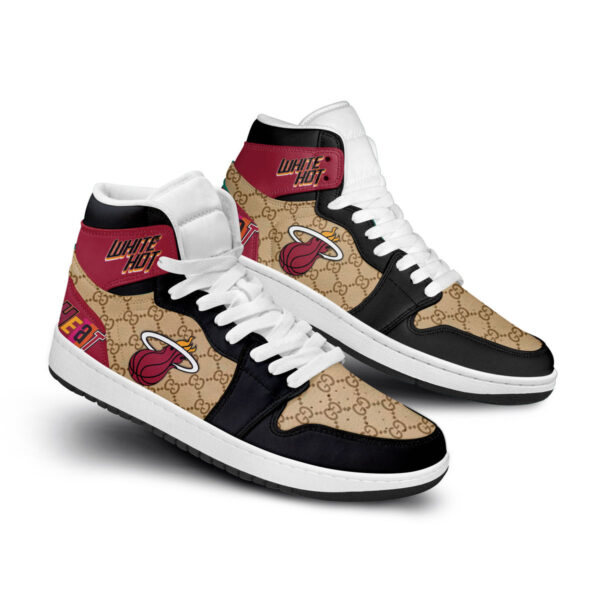 Tubopro Miami Heat AJ1 High Sneakers Shoes For Men And Women - Image 2