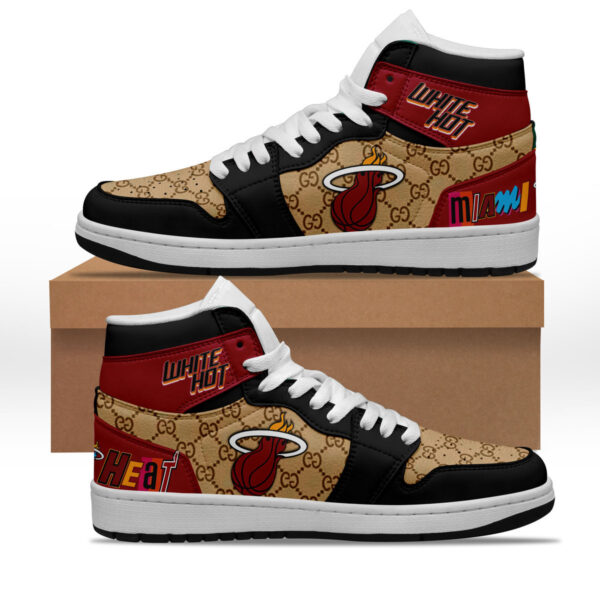 Tubopro Miami Heat AJ1 High Sneakers Shoes For Men And Women