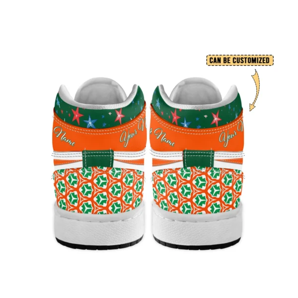 Tubopro Miami Hurricanes AJ1 High Sneakers Shoes For Men And Women - Image 3