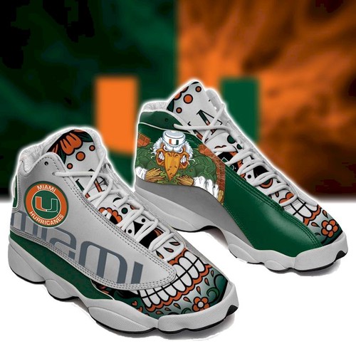 Tubopro Miami Hurricanes AJ13 Sneakers Shoes For Men And Women