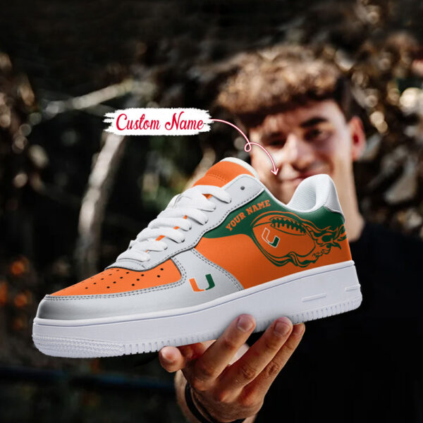 Tubopro Miami Hurricanes NCAA Air Low-Top Sneakers Shoes For Men And Women