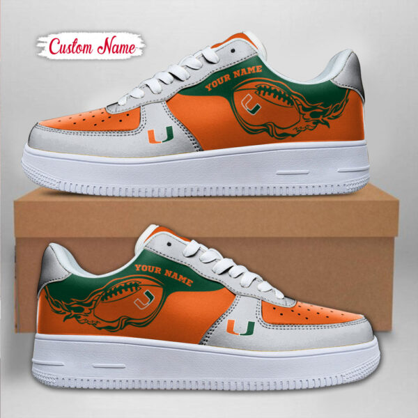 Tubopro Miami Hurricanes NCAA Air Low-Top Sneakers Shoes For Men And Women - Image 2