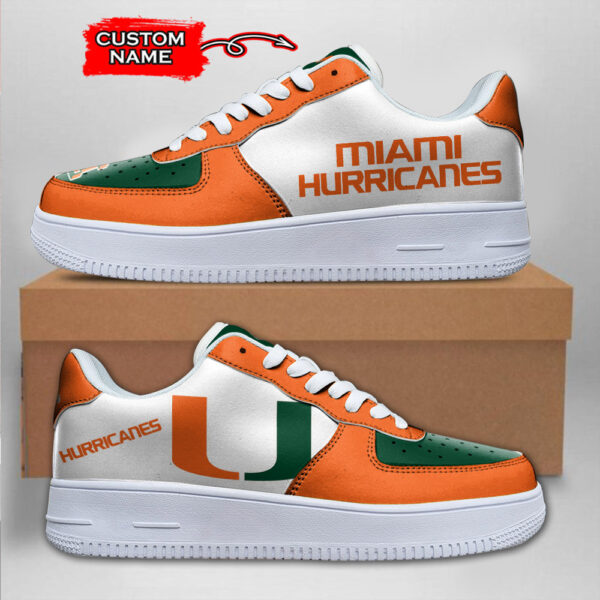 Tubopro Miami Hurricanes NCAA Air Low-Top Sneakers Shoes For Men And Women