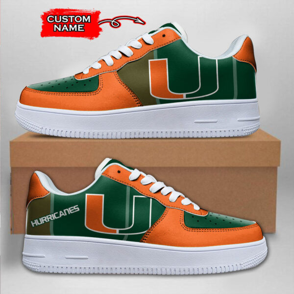 Tubopro Miami Hurricanes NCAA Air Low-Top Sneakers Shoes For Men And Women
