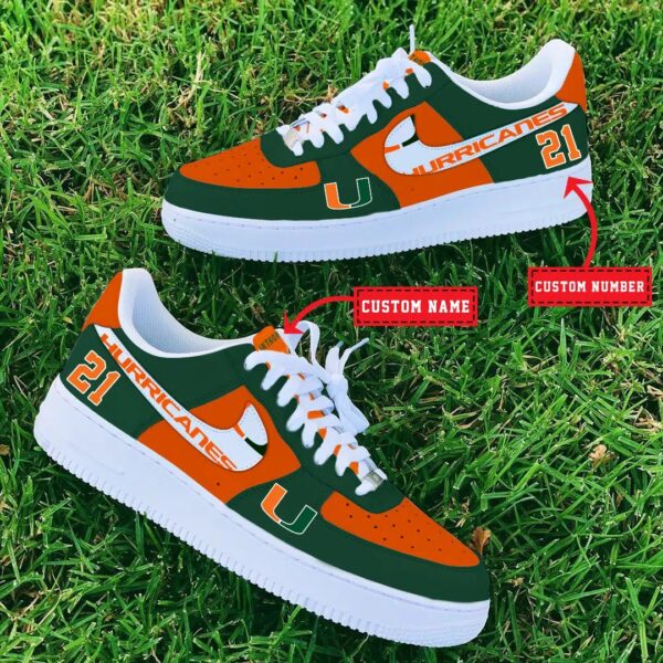 Tubopro Miami Hurricanes NCAA Air Low-Top Sneakers Shoes For Men And Women