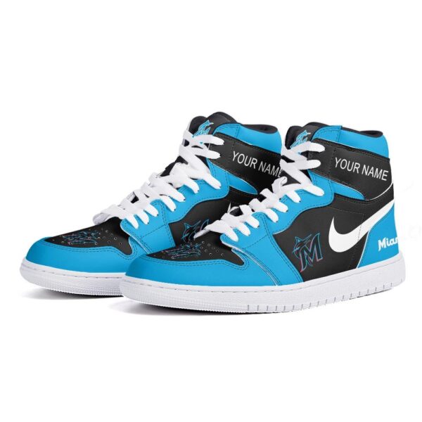 Tubopro Miami Marlins AJ1 High Sneakers Shoes For Men And Women