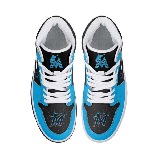 Tubopro Miami Marlins AJ1 High Sneakers Shoes For Men And Women - Image 3