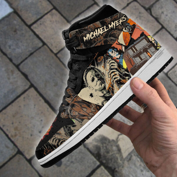Tubopro Michael Myers AJ1 High Sneakers Shoes For Men And Women - Image 2