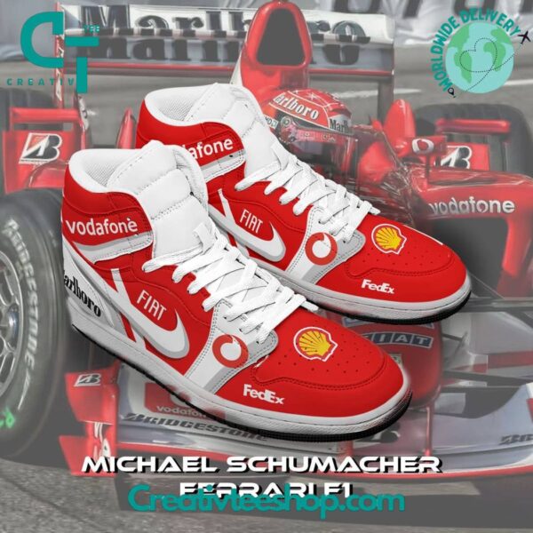 Tubopro Michael Schumacher AJ1 High Sneakers Shoes For Men And Women - Image 2