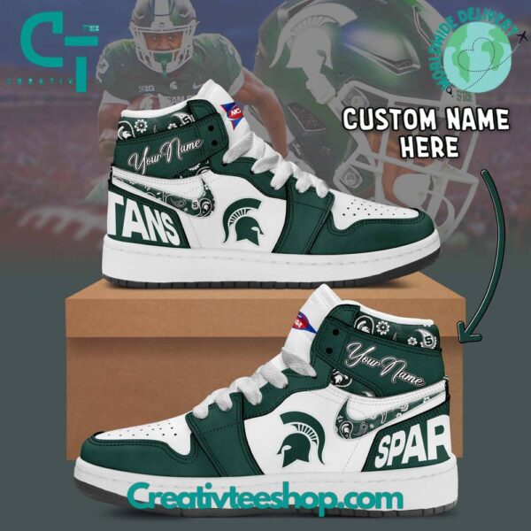 Tubopro Michigan State Spartans AJ1 High Sneakers Shoes For Men And Women