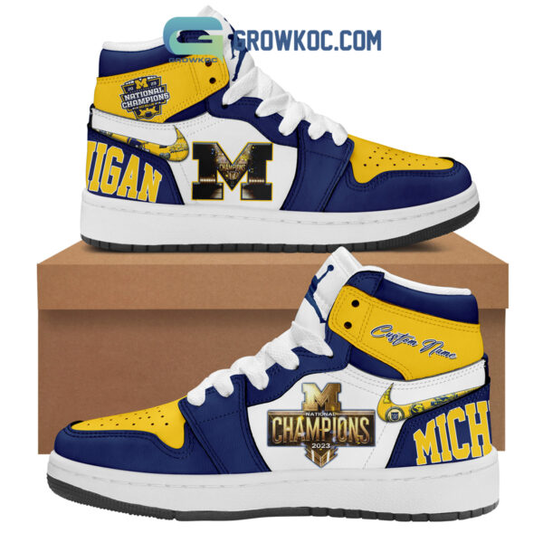 Tubopro Michigan Wolverines AJ1 High Sneakers Shoes For Men And Women
