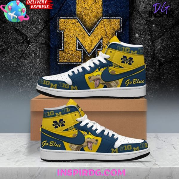 Tubopro Michigan Wolverines AJ1 High Sneakers Shoes For Men And Women