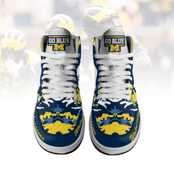 Tubopro Michigan Wolverines AJ1 High Sneakers Shoes For Men And Women - Image 2