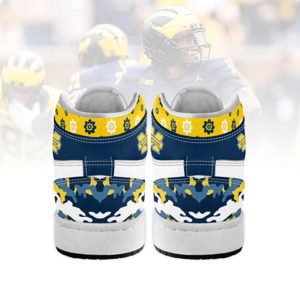 Tubopro Michigan Wolverines AJ1 High Sneakers Shoes For Men And Women - Image 3