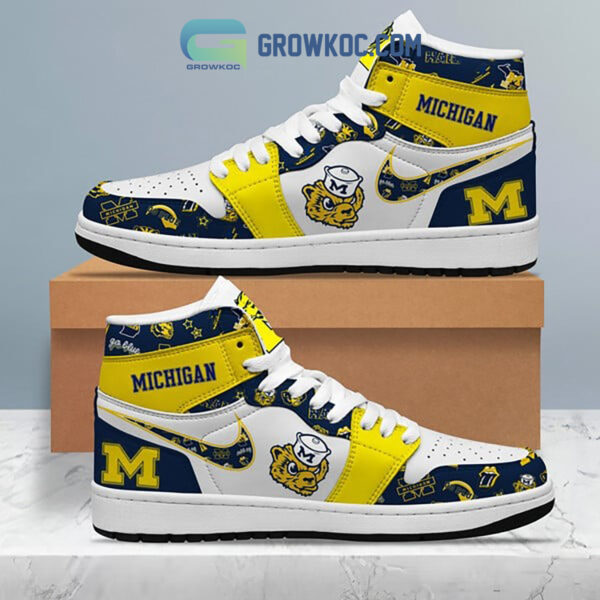 Tubopro Michigan Wolverines AJ1 High Sneakers Shoes For Men And Women