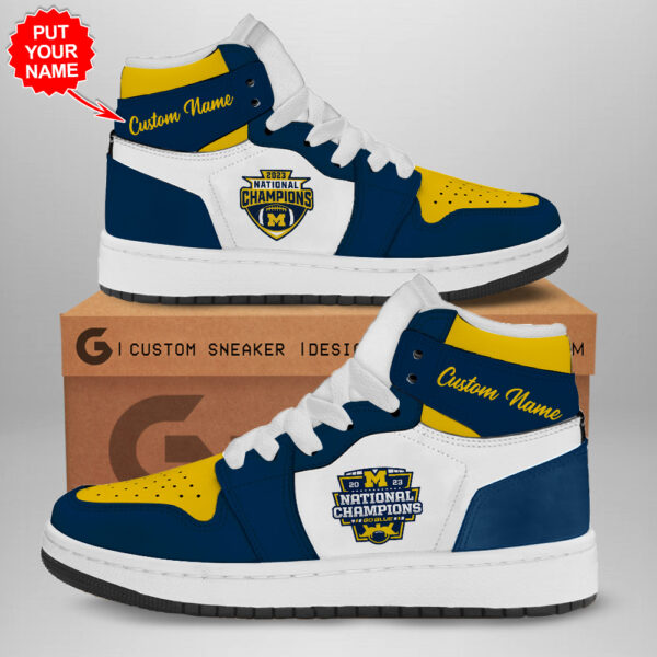 Tubopro Michigan Wolverines AJ1 High Sneakers Shoes For Men And Women