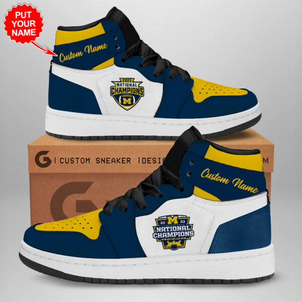 Tubopro Michigan Wolverines AJ1 High Sneakers Shoes For Men And Women