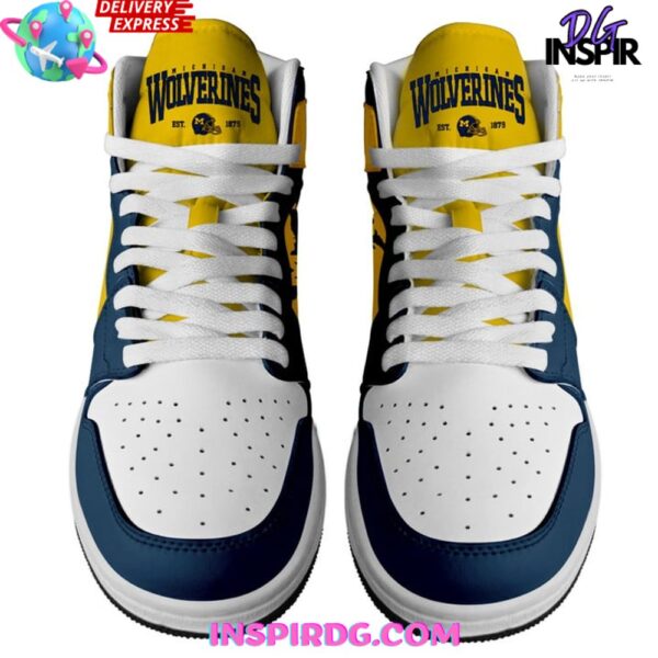 Tubopro Michigan Wolverines AJ1 High Sneakers Shoes For Men And Women - Image 3