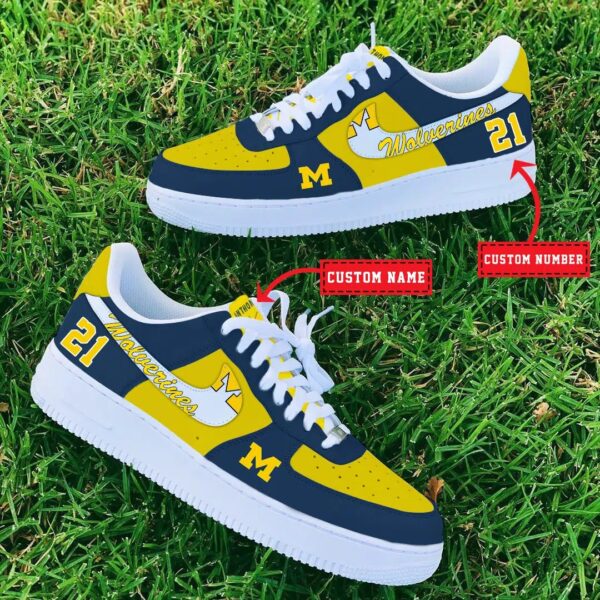 Tubopro Michigan Wolverines NCAA Air Low-Top Sneakers Shoes For Men And Women