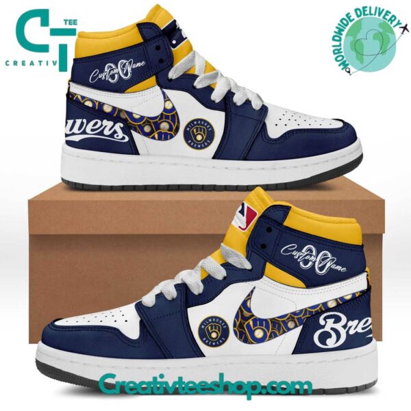 Tubopro Milwaukee Brewers AJ1 High Sneakers Shoes For Men And Women
