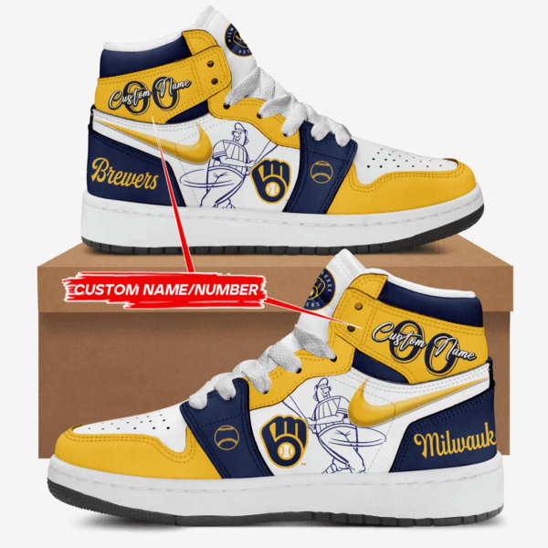 Tubopro Milwaukee Brewers AJ1 High Sneakers Shoes For Men And Women