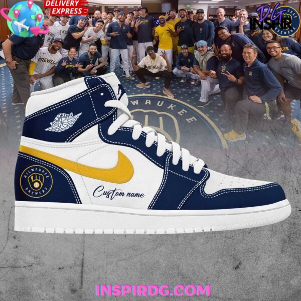 Tubopro Milwaukee Brewers AJ1 High Sneakers Shoes For Men And Women - Image 2